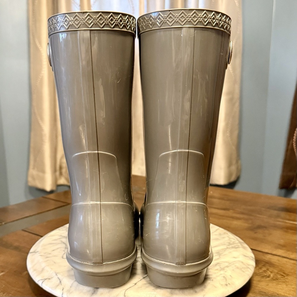 UGG Sienna Charcoal Glossy Gray Women 9 Boots Waterproof Rain Boot Dry Tech - Picture 4 of 7